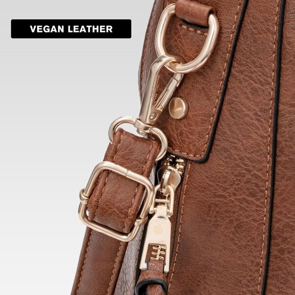 Large PU Leather Hobo Handbag Durable Waterproof Tote Women Crossbody Bag - Picture 5 of 6